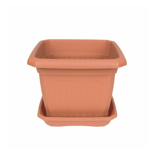 Szögletes virágcserép 30cm terracotta + szögletes alátét 23,5cm terracotta
