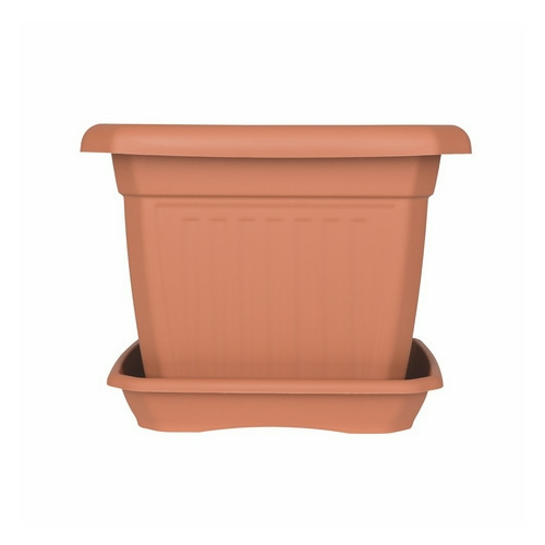 Szögletes virágcserép 40cm terracotta + szögletes alátét 35cm 