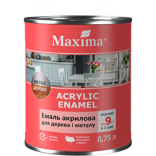 Maxima Acrylic Enamel zománc festék 0,75L matt fehér vízesbázis