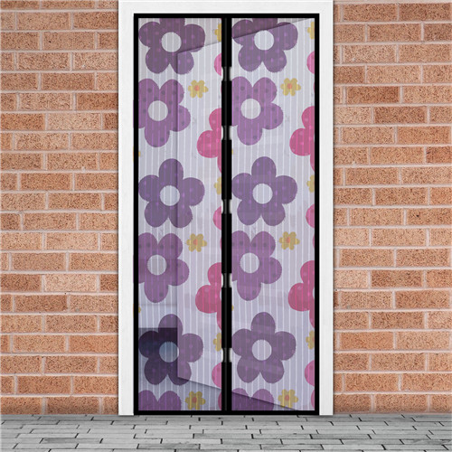 Garden of Eden szúnyogháló függöny ajtóra mágneses 100x210 lila-rózsaszín virágos