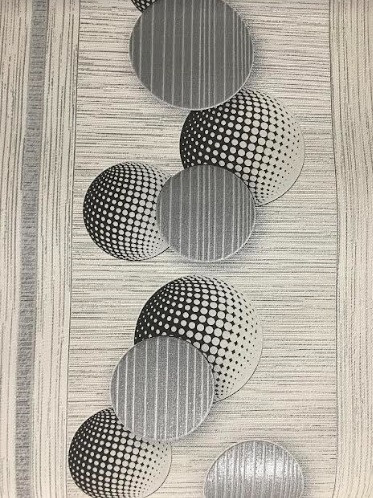 Circle Fusion -Szürke geometriamintás tapéta