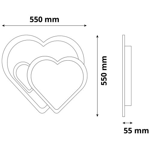 Avide Design mennyezeti lámpa Coeur 55W (27.5+27.5) RF távirányítóval