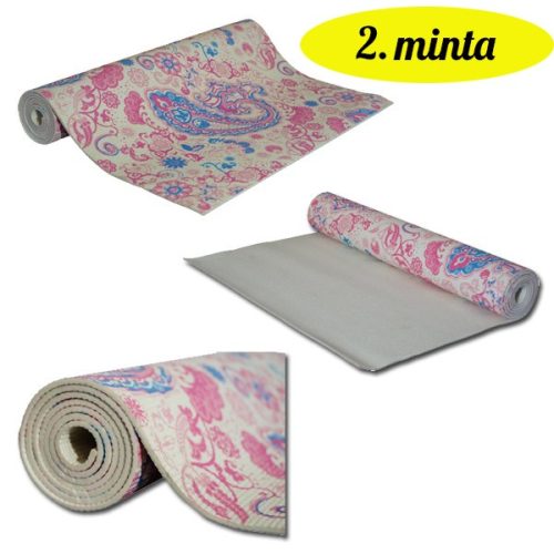 Jóga szőnyeg,matrac -Rózsaszín mintás 