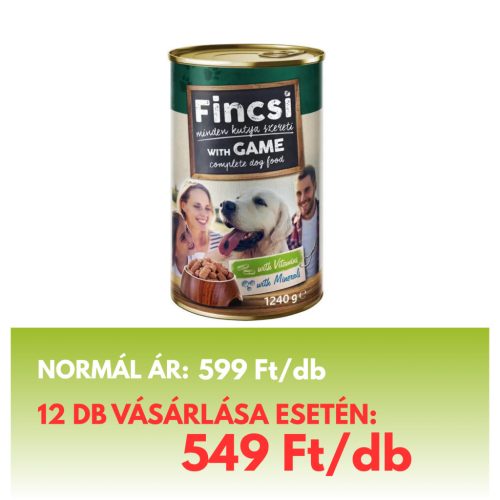 Fincsi nedves kutya eledel vad 1,24kg 56db/raklap