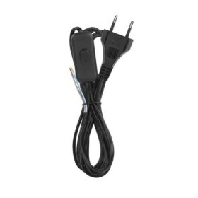 Commel szerelhető kábel kapcsolóval fekete 2m