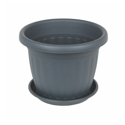 Virágcserép 30cm antracit + alátét 25cm antracit