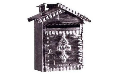 Postaláda kovácsolt jell.fekete "házikó" 30x12x33cm