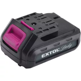   Extol Lady tartalék akku régebbi típusú 12V Li-ion, 402401 géphez és 402400A töltőhöz, 2 SARU+1 TÜSKE; 1300mAh, töltési idő: 4,5óra