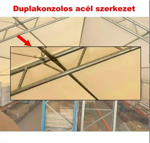 Raktársátor Ház formájú 12,2x24,4x6,4