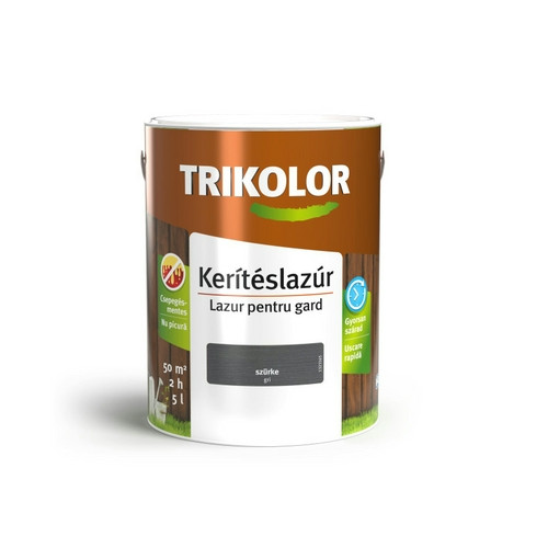 Trikolor kerítéslazúr szürke 5 L