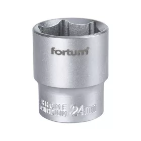   Fortum dugófej, 1/2", 24 mm, 61CrV5, mattkróm, 38 mm hosszúság