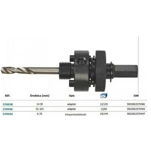 Graphite adapter lyukfűrészhez 30 mm