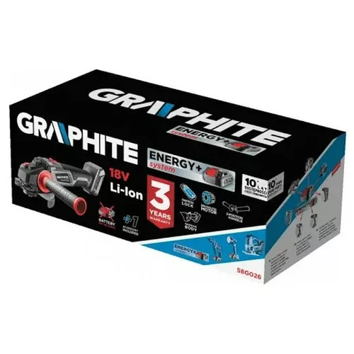 Graphite akkus sarokcsiszoló  125mm  ENERGY+ 18V AKKU NÉLKÜL 