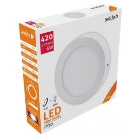   Avide LED falra szerelhető kerek mennyezeti lámpa alu 6W NW 4000K