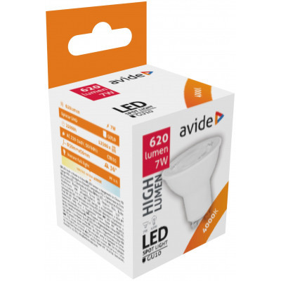 Avide LED Spot Alu+Plastic 7W GU10 36° NW 4000K