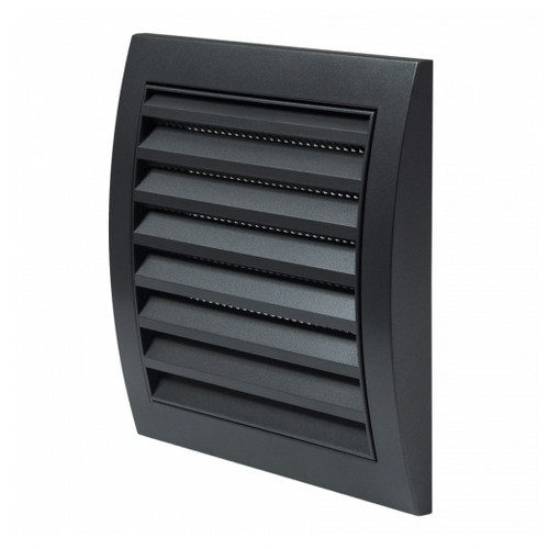 Légtechnikai Műanyag szellőzőrács szúnyoghálós 148x153mm antracit