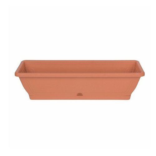 Virágláda (60cm) tálcával terracotta