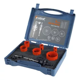   Extol Premium körkivágó készlet 9 db-os, HSS, Bi-metal, műanyag, fa, gipszkarton, alu, réz, vas, acél stb. 