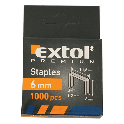 Extol Premium tűzőgépkapocs 12 mm 1000 db/csomag