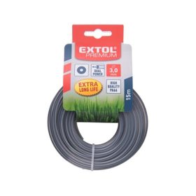   Extol Premium damil szegélynyíró géphez 3,0 mm, kör keresztmetszetű, fekete közép/dual power, 15 m