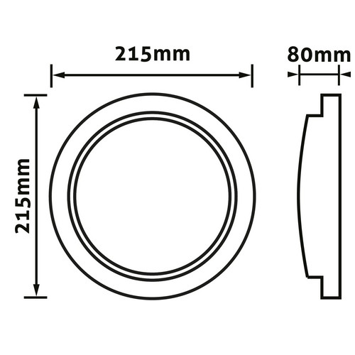 Avide Titania-R cseppálló mennyezeti lámpa kerek IP54 14W NW 4000K fekete