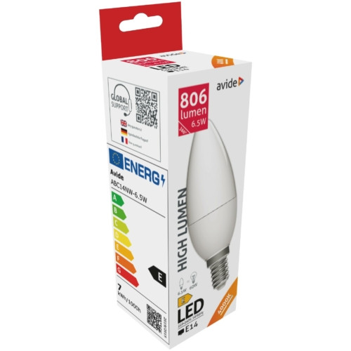 Avide LED Candle izzó 6,5W E14 NW 4000K 