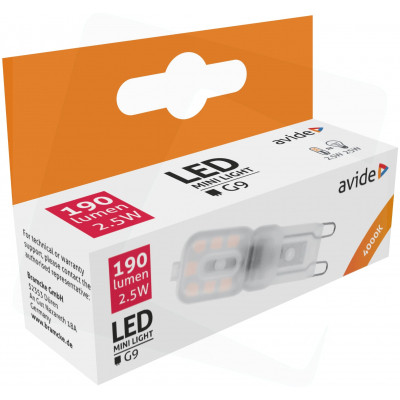 Avide LED izzó 2,5W G9 NW 4000K fekvő