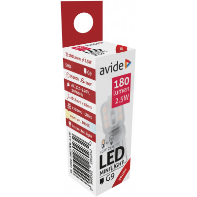 Avide LED izzó 2,5W G9 WW 3000K