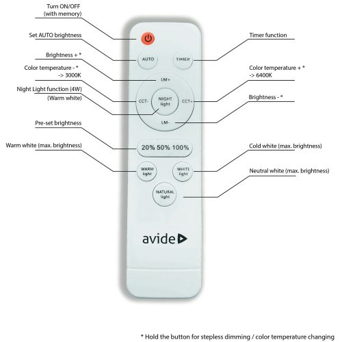 Avide LED mennyezeti lámpa Stella-CCT 80W (40+40) távirányítóval