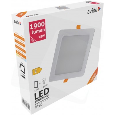Avide LED beépíthető négyzetes mennyezeti lámpa műanyag 18W NW 4000K