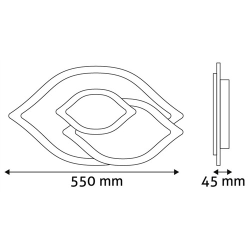 Avide Design mennyezeti lámpa Levy 65W (32,5+32,5) RF távirányítóval