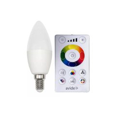   Avide Smart LED Candle izzó 5,5W RGB+W 2700K IR távirányítóval