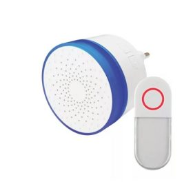   Vezeték nélküli csengő 100m hatótávolság, kék LED, 4 hangerő, többszólamú