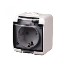   Aquastar földelt csatlakozó aljzat, 1-es, átlátszó, IP44, 230V, 16A