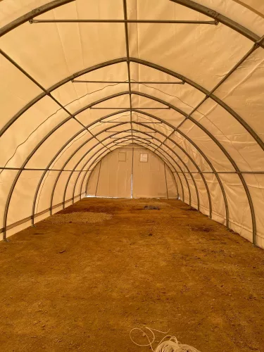 Raktársátor, kúp alakú, 6,1m x 18,3m x 3,66 m 